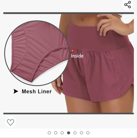 *2/$15* NWOT Rose Red High Waisted The Gym People Gym Shorts with Mesh Liner - Picture 4 of 9